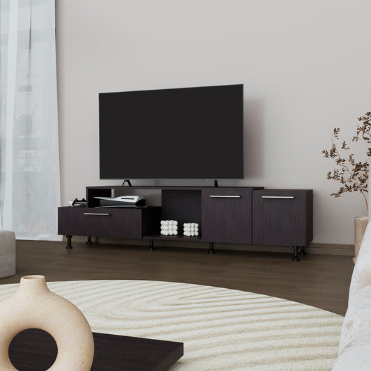 Liberta Console – Wengue TV Stand with Drop-Down Door & Side Cabinets