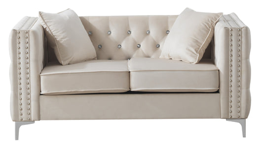 Paivora™ Ivory Loveseat – Elegant 2-Seater Sofa with Soft-Tone Upholstery for Refined Spaces