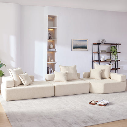 NoirFlex™ 3-Piece Luxe Lounge – Oversized Plush Seating Set with Flexible Arrangement