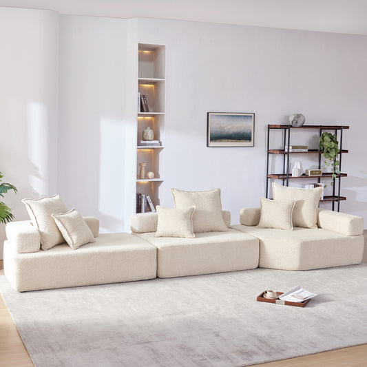 NoirFlex™ 3-Piece Luxe Lounge – Oversized Plush Seating Set with Flexible Arrangement