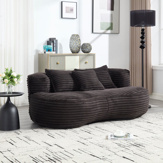Coolmore Highback Lounger – Black Bean Sofa with Durable Soft Form for Floor Comfort