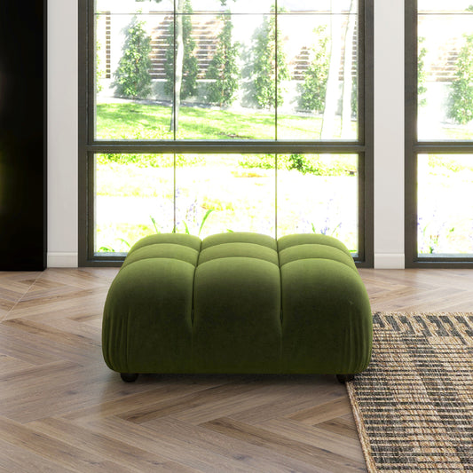 Bubellin Ottoman – Mossvelvet Upholstery, ModuSphere Form