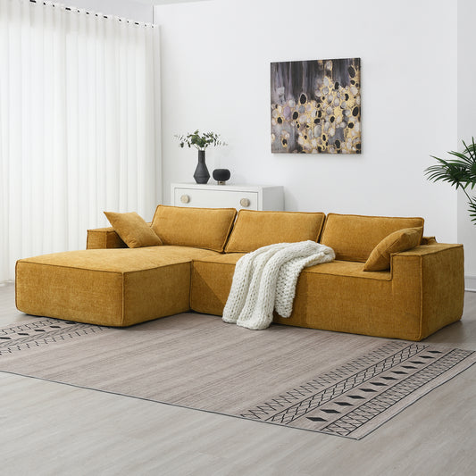 CloudNest™ Chenille L-Shape Sofa – Modular 2-PC Set, No Assembly