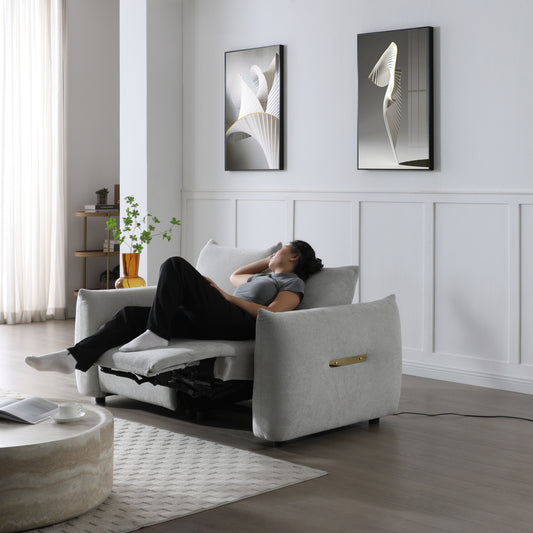 Duo Recliner – Powered Loveseat with USB & Sleeper Function in Upholstered Linen