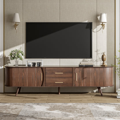 Midvyn Console – Mid-Century Style TV Stand with 2 Drawers (Up to 80")