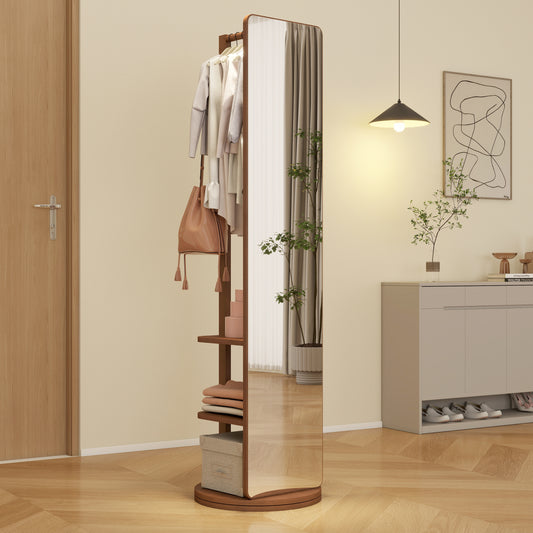 Windsor Full-Length Mirror – Sleek Walnut Design with Rubber Wood Frame