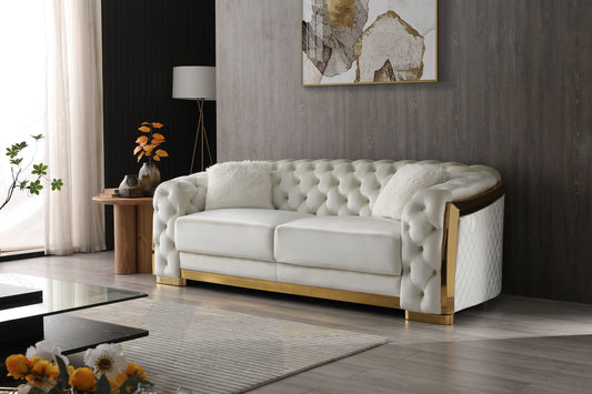 NestEdge ‘IvoryNest” Sofa – Soft Upholstered Comfort | Modern Lounge Style