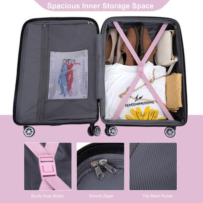 Jetera 3 - Piece Luggage Set – Pink PC Expandable Suitcases with Double Spinner Wheels & TSA Lock - JUSTLIVE NESTJUSTLIVE NEST