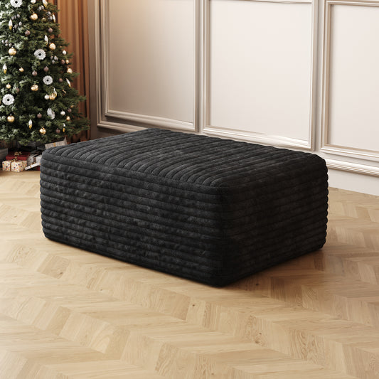 Cordurova Ottoman – Onyxplush Corduroy, ReadyNest Design