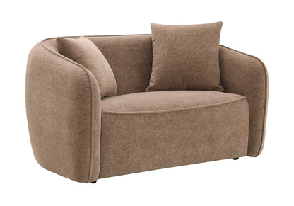 Keith Chenille Lounge – Sophisticated Brown Loveseat with Coordinating Cushions
