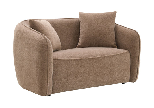 Keith Chenille Lounge – Sophisticated Brown Loveseat with Coordinating Cushions