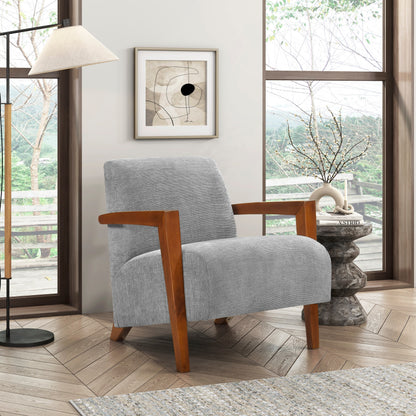 Stravon Chair – Slateweave Fabric, Foamcore Comfort, LuxeWood Frame