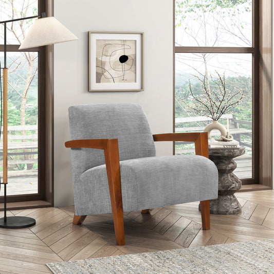 Stravon Chair – Slateweave Fabric, Foamcore Comfort, LuxeWood Frame