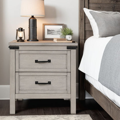 Mistral Chest – 2-Drawer Nightstand in Mountain Mist Finish