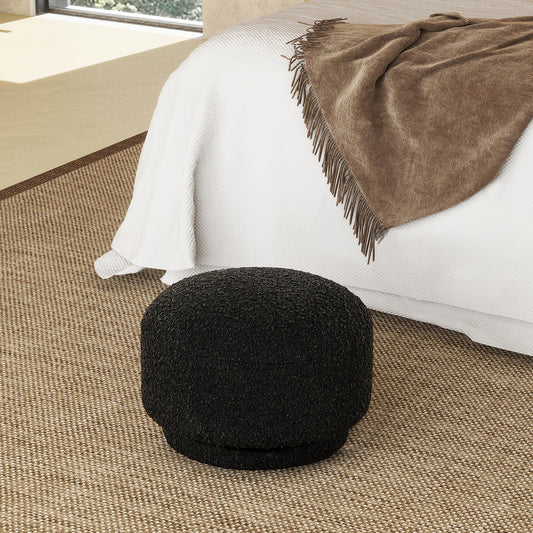 Shrova Stool – EbonyBouclé Shell, Mushform Silhouette