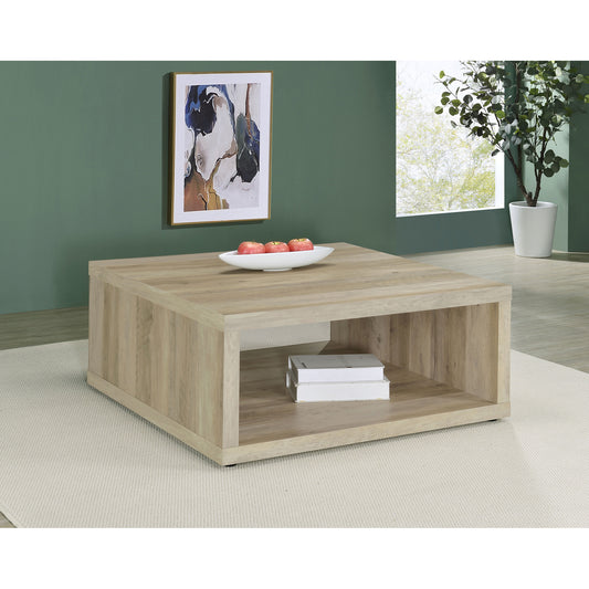 Flint Coffee Table – Pineblend Distressed Square with Engineered Core