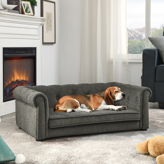 Kova Modern Pet Sofa – Dark Gray Elevated Bed for Small & Medium Dogs, Durable Upholstery - JUSTLIVE NESTJUSTLIVE NEST