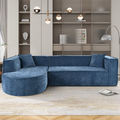 Modular Luxe Lounge – Sculpted Chenille Sofa with Signature Curves & Accent Cushions