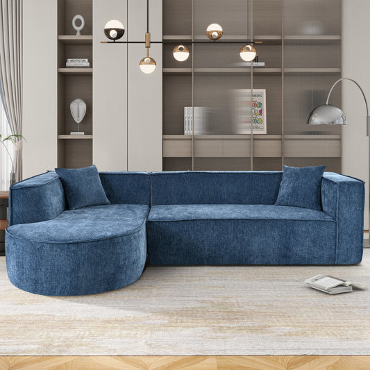 Modular Luxe Lounge – Sculpted Chenille Sofa with Signature Curves & Accent Cushions