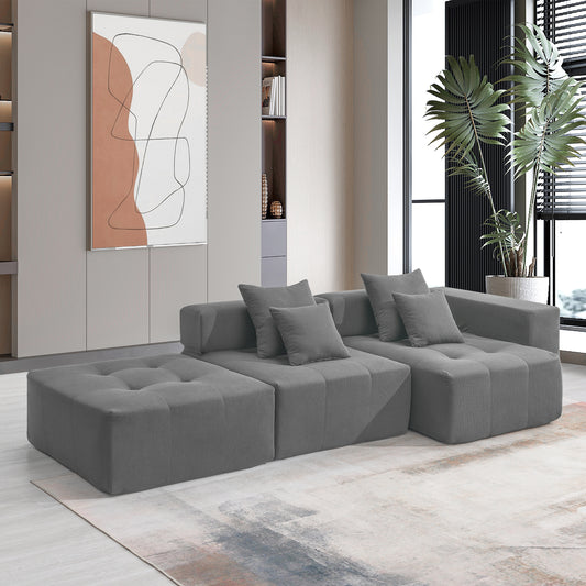105' Deep Plush Lounge – Flexible Comfort Sofa Set with Freeform Design