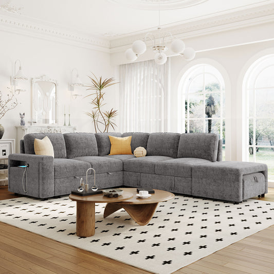 TechLounger™ Nova Edition – Multi-Function Comfort Sofa with Hidden Perks(Gray)