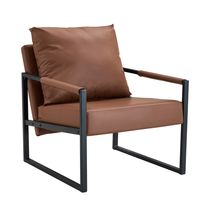 Stravell Chair – CognacHide PU, Ironform Frame, ErgoEdge Silhouette