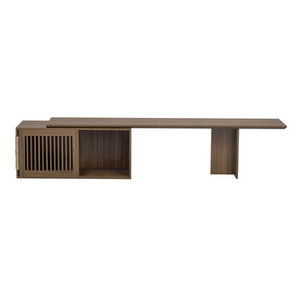 Vero Pet - Friendly TV Console – Mid - Century Walnut Stand with Extendable Table, Cushion & Cat Cubby - JUSTLIVE NESTJUSTLIVE NEST