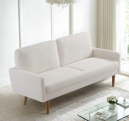 The Seraphina Ivory Sofa – Opulent Velvet Statement