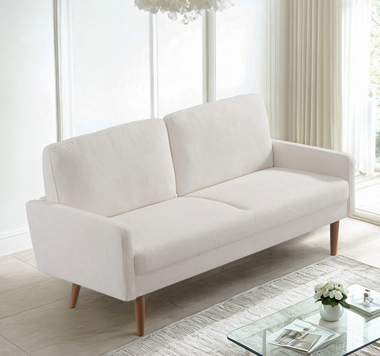 The Seraphina Ivory Sofa – Opulent Velvet Statement