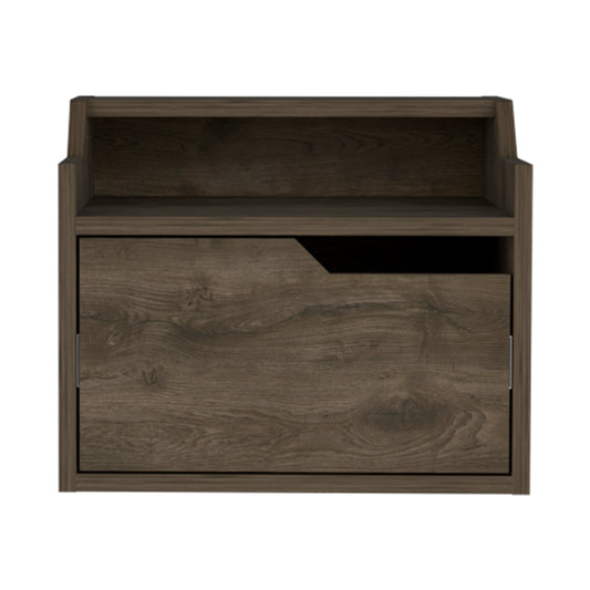 Chestra Float – Dark Brown Floating Nightstand with Wall-Mount Design