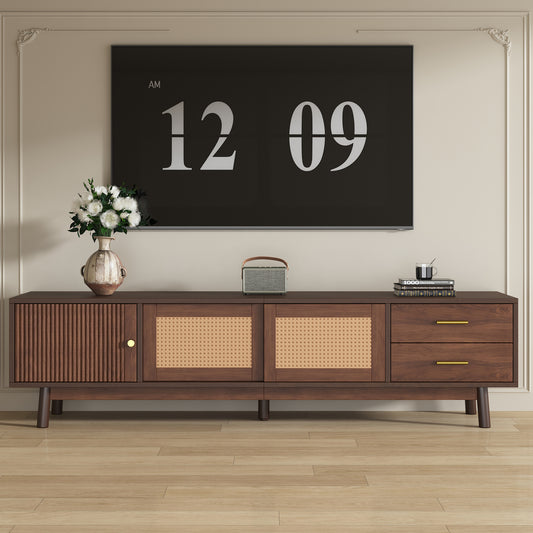 Midvyn XL Console – Mid-Century TV Stand with Sliding Doors (Up to 80")