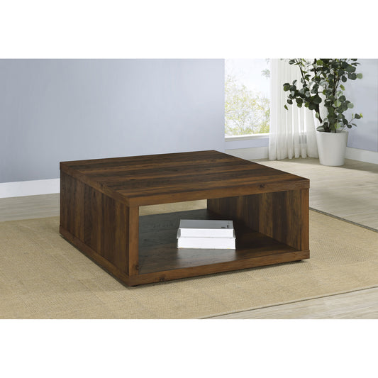 Flint Coffee Table – DarkPine Square with Engineered Core