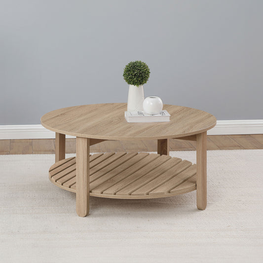 Altos Coffee Table – Naturage Roundform with OpenLayer Shelf