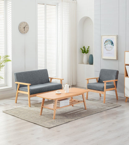 Serevia™ Espresso 3-Piece Set – Loveseat, Chair & Coffee Table for Contemporary Living Spaces