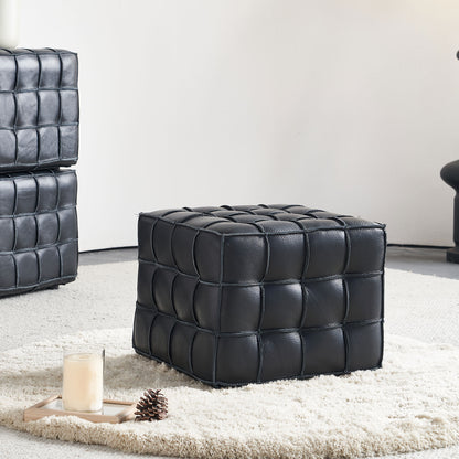 Levrin Ottoman – Onyxhide Leather, DeepTuft Comfort Form