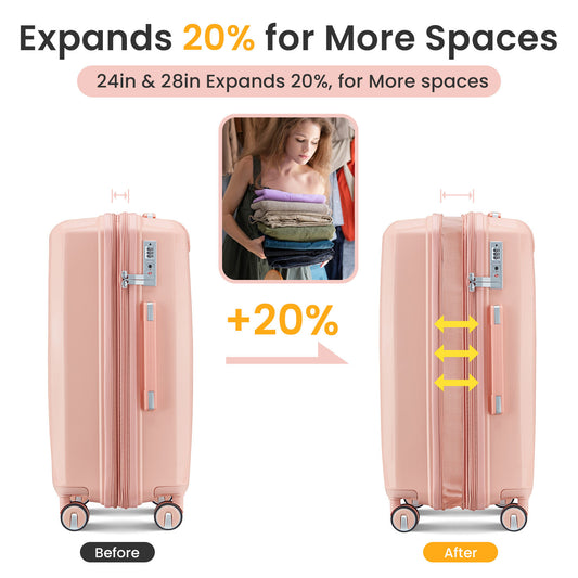 Jetera 4 - Piece Expandable Travel Set – Hard Shell Suitcases with Spinner Wheels & TSA Lock (14"/20"/24"/28") - JUSTLIVE NESTJUSTLIVE NEST