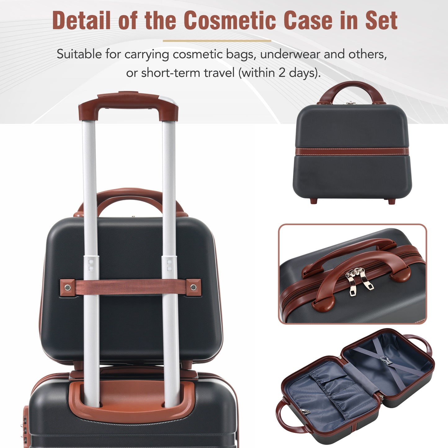 Jetera 4 - Piece Glossy Travel Set – 20"/24"/28" Suitcases + Cosmetic Case with Spinner Wheels & TSA Lock - JUSTLIVE NESTJUSTLIVE NEST