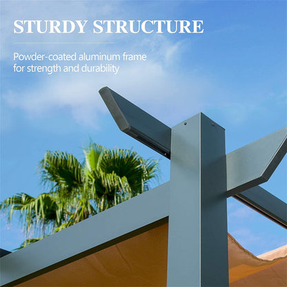 Valano Retractable Pergola – Beige Weather - Resistant Sun Shade for Deck, Garden, or Trellis Use - JUSTLIVE NESTJUSTLIVE NEST