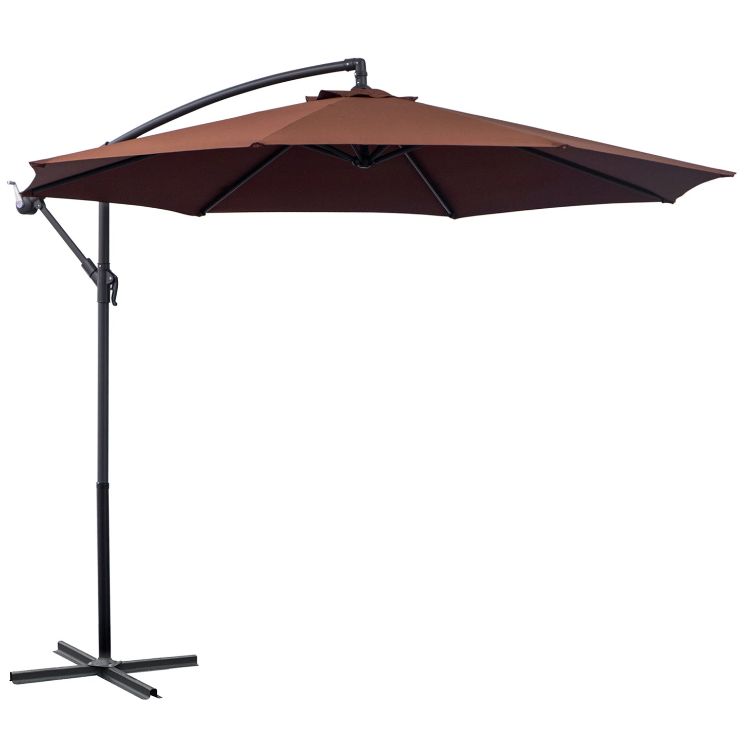 Solair 10' Cantilever Umbrella – Square Hanging Shade with Tilt & 360° Rotation (Red) - JUSTLIVE NESTJUSTLIVE NEST