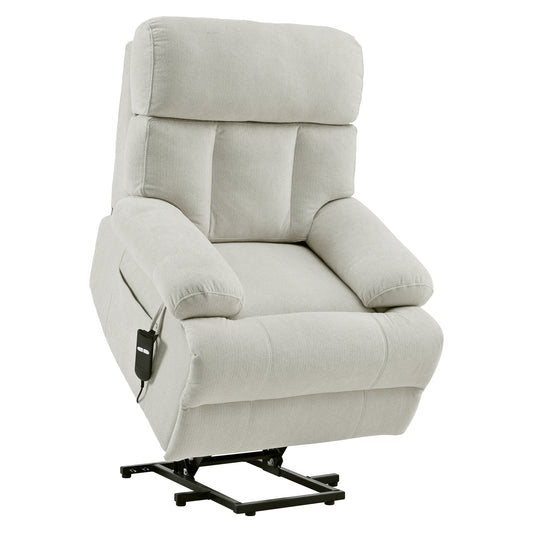 Velaro XL Lift Chair – Oversized Recliner for Elderly with Remote, Side Pocket & Spacious Seat (Light Gray)