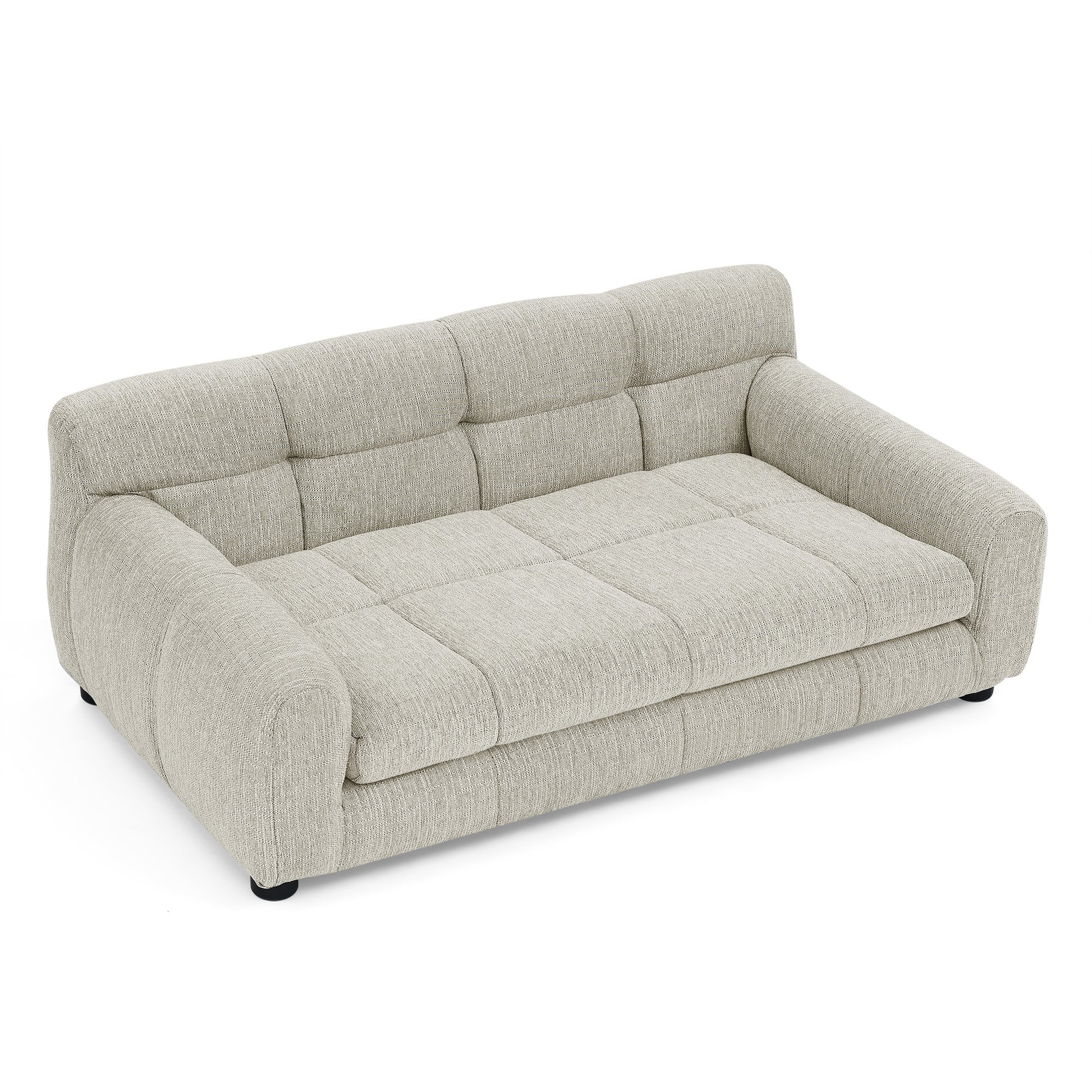 Kova Plush Pet Sofa – Beige Rectangular Dog Couch with Backrest & Side Arms for Small/Medium Breeds - JUSTLIVE NESTJUSTLIVE NEST