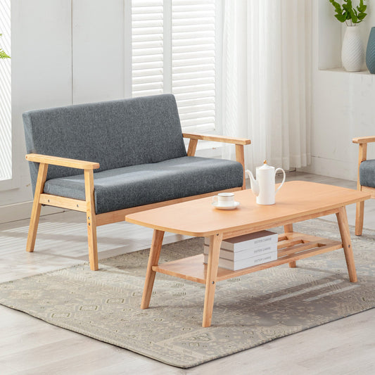 Serevia™ Loveseat & Coffee Table Set – 2-Piece Contemporary Seating Combo in Espresso Finish