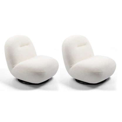 Auralyn Chair Set – Iceflower Velvet, Armless CloudForm, SwivelEase Base