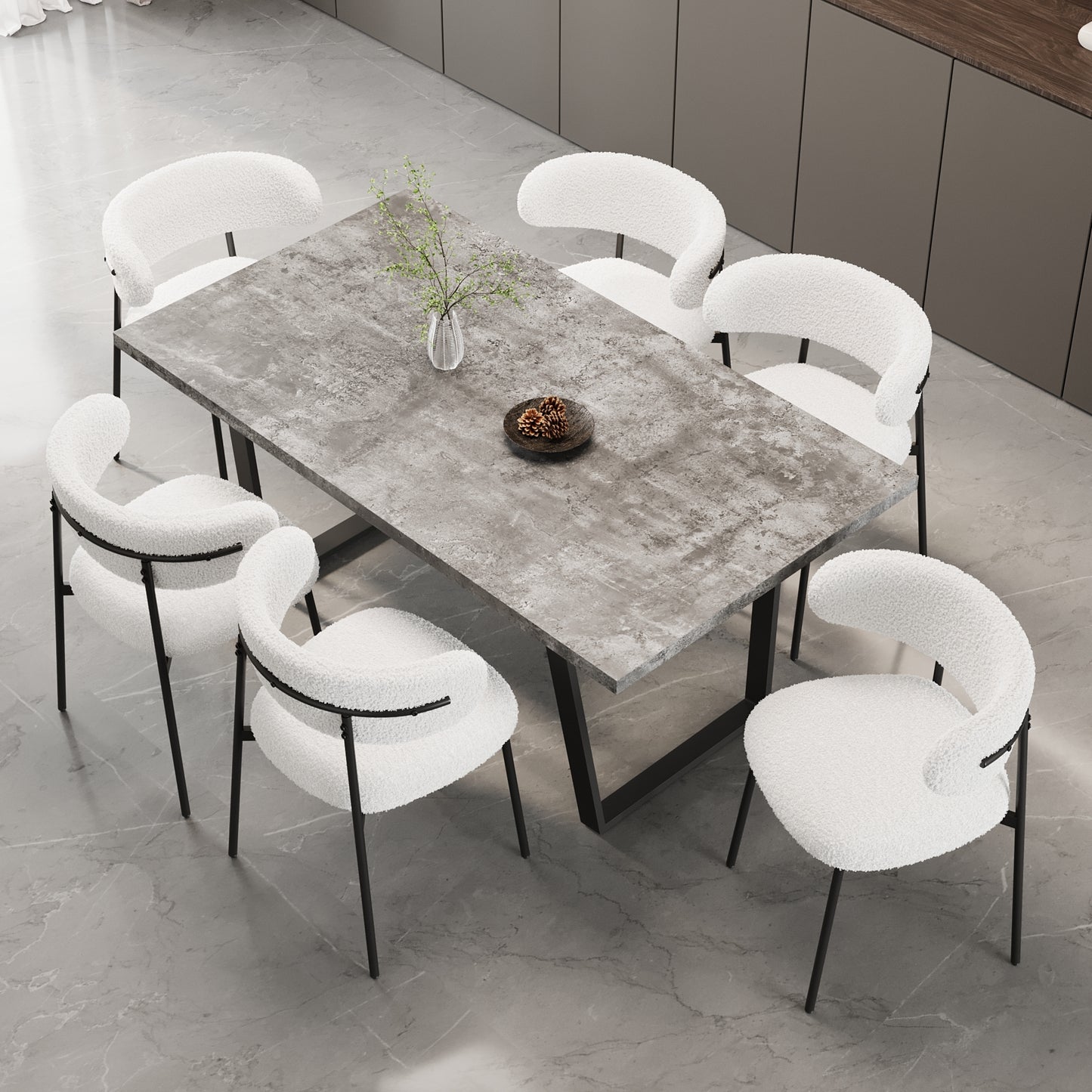 Kavari Compact 4-Piece Dining Set – Rectangular Table with Padded Chairs