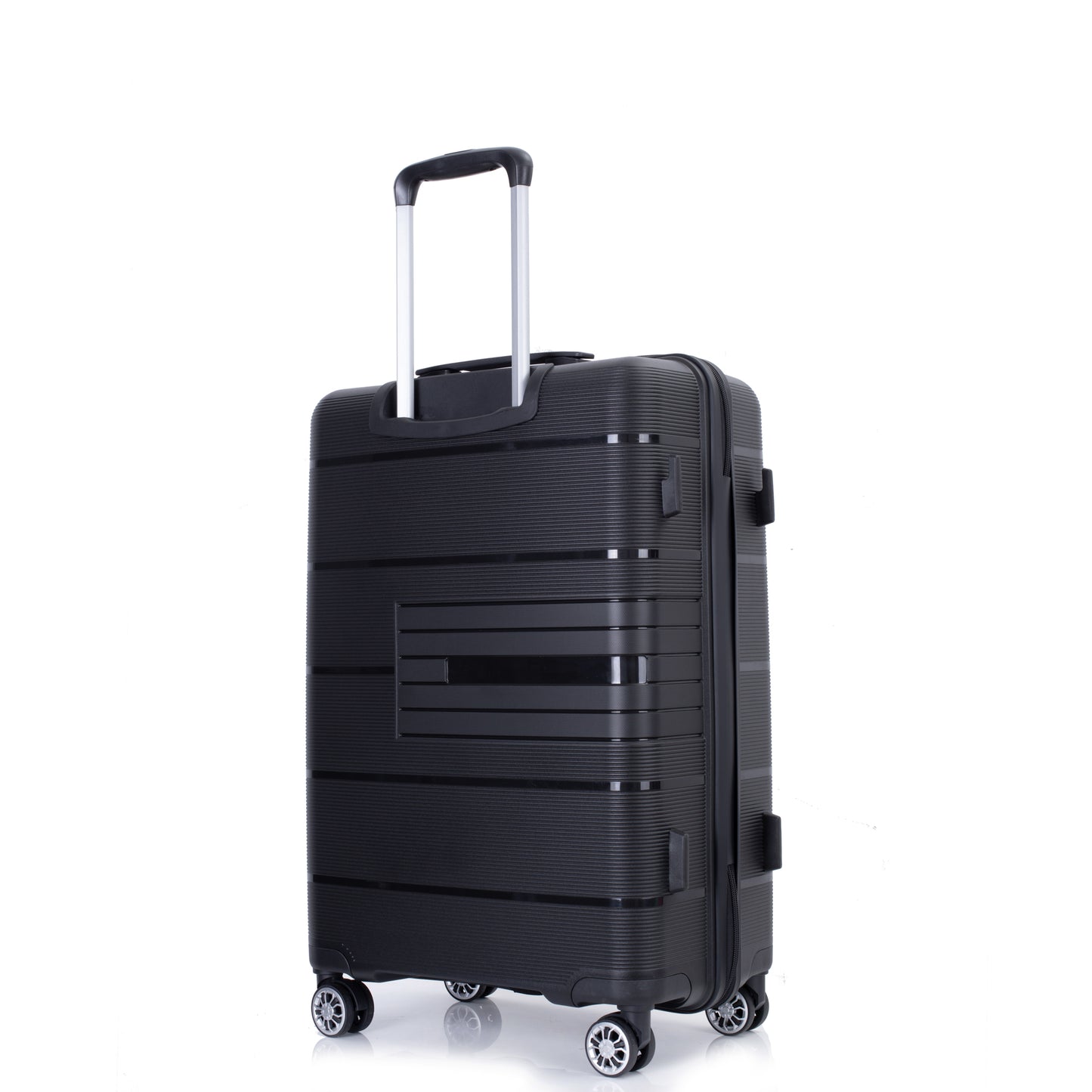 Jetera 3 - Piece Polypropylene Luggage Set – Black Hardshell with Double Spinner Wheels & TSA Lock - JUSTLIVE NESTJUSTLIVE NEST