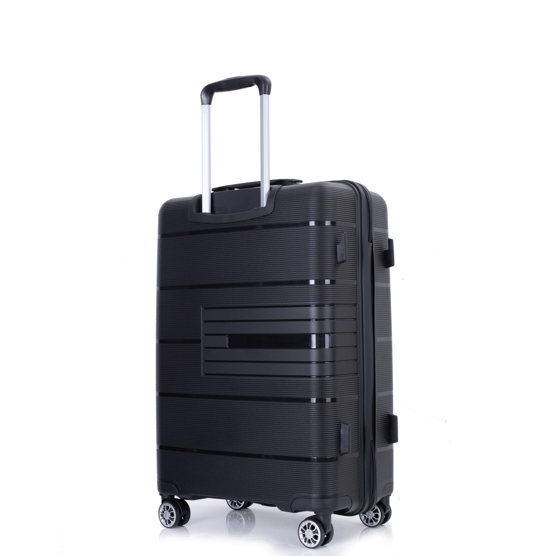 Jetera 3 - Piece Polypropylene Luggage Set – Black Hardshell with Double Spinner Wheels & TSA Lock - JUSTLIVE NESTJUSTLIVE NEST