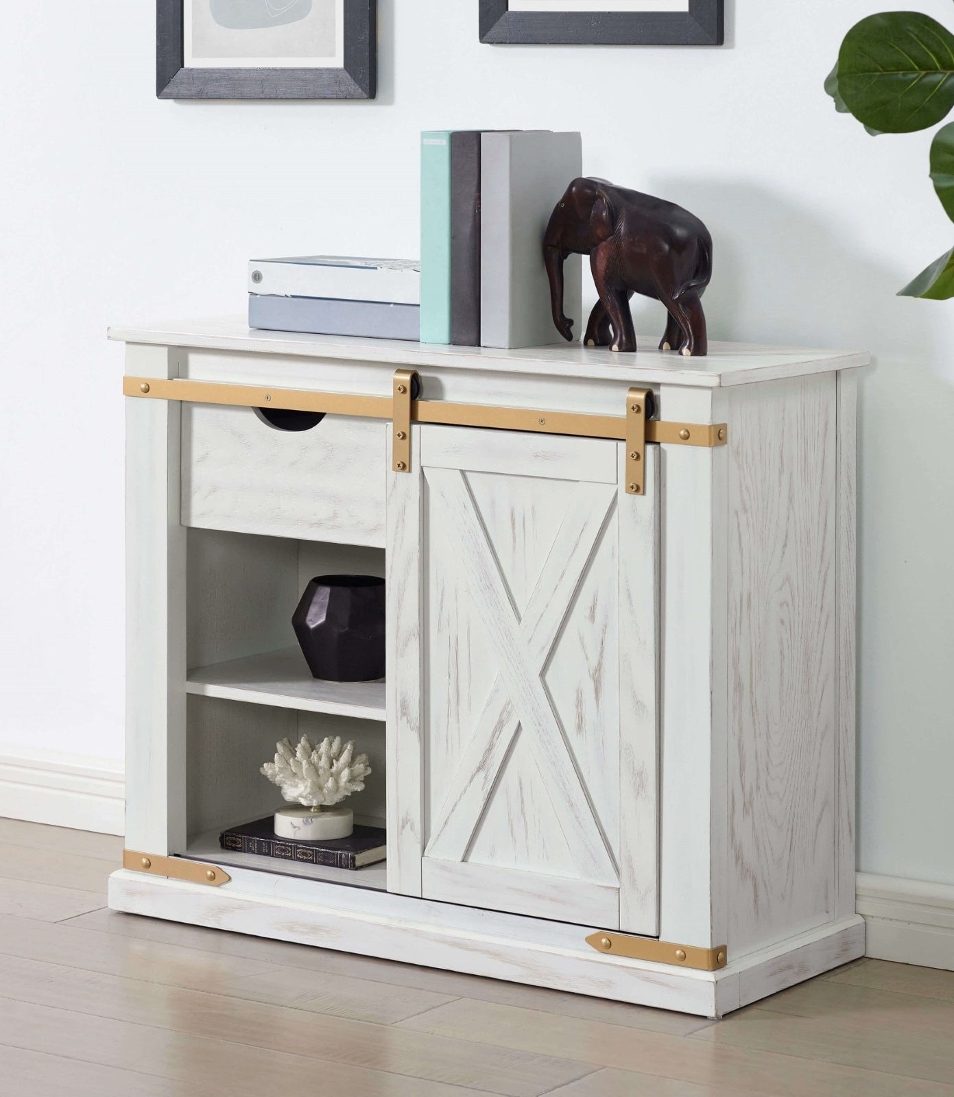 Alvoria Console Table – Ivoryglint Accents with HiddenVault Drawer