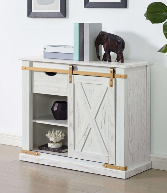 Alvoria Console Table – Ivoryglint Accents with HiddenVault Drawer