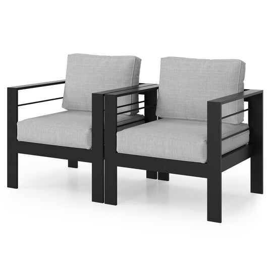 JUSTLIVE NEST® Tavari Outdoor Sofa Set – AlloyShell Frame, CloudCushion Comfort (2-Piece, Light Gray)
