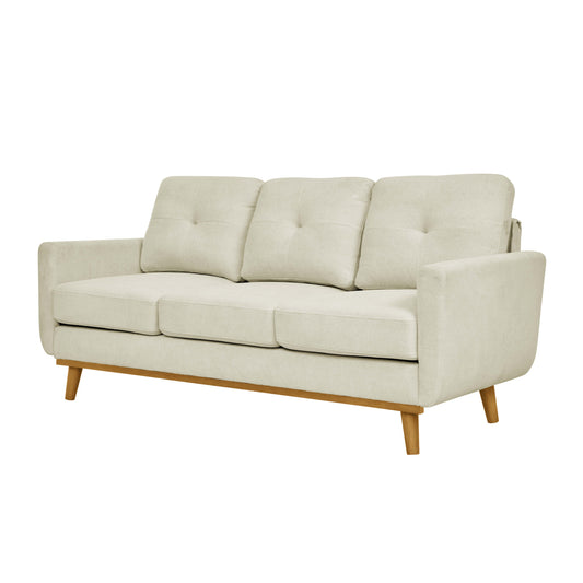 74' Classic Tuft Lounge – Upholstered 3-Seat Sofa with Wood Base